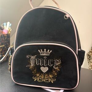 Juicy Couture Black Backpack with Pink Trim